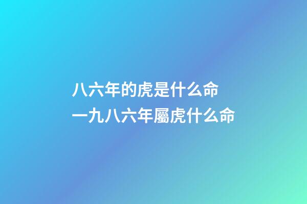 八六年的虎是什么命 一九八六年屬虎什么命